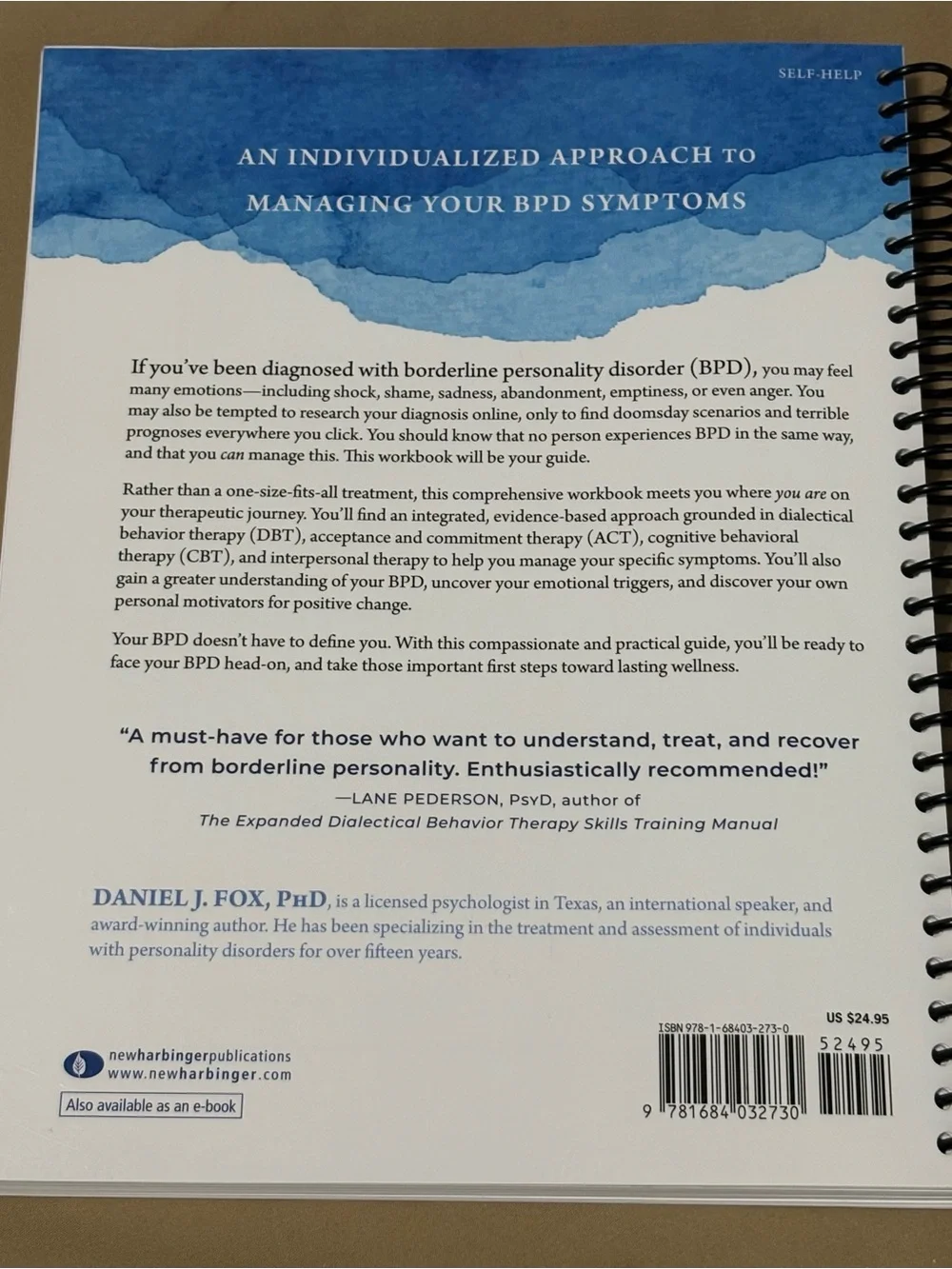 The Borderline Personality Disorder Workbook - Blue Cover